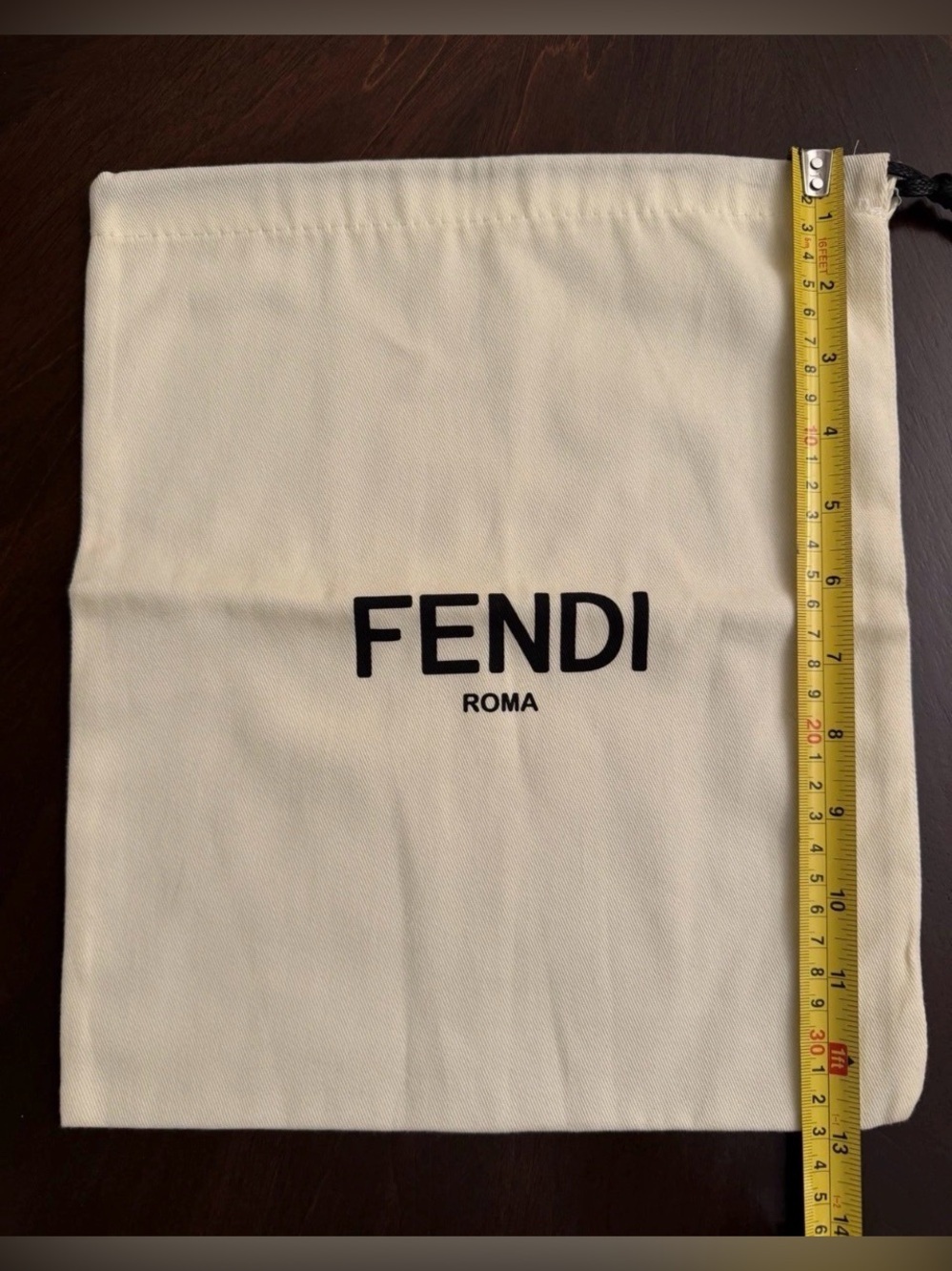 Fendi Cream Dust Bag with Black Logo